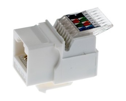 [Разъемы, Проходные адаптеры, Вставки] Rexant (03-1012) Модуль Keystone Jack RJ-45(8P8C), UTP, CAT 5e, тип 180 градусов, самозажимной, белый