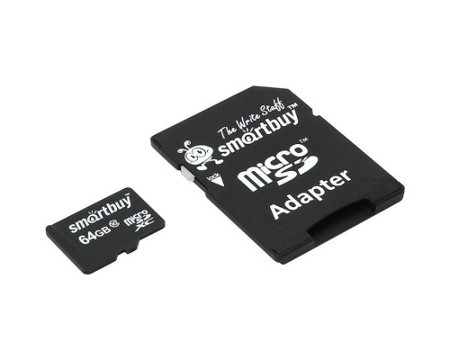 [Карта памяти ] Micro SecureDigital 64Gb Smart buy SB64GBSDCL10-01 {Micro SDHC Class 10, UHS-1, SD adapter}