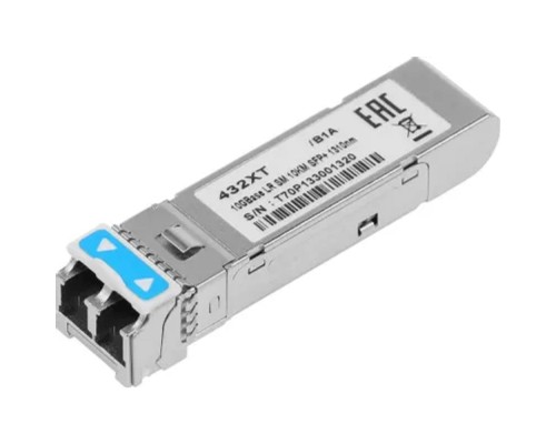 [Сетевое оборудование] D-Link 432XT/B1A  PROJ Трансивер SFP+ с 1 портом 10GBase-LR для одномодового оптического кабеля (до 10 км, разъем Duplex LC)