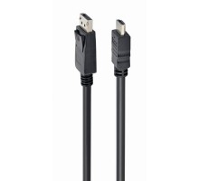 Cablexpert Кабель DisplayPort->HDMI, 5м, 20M/19M, черный, экран, пакет (CC-DP-HDMI-5M)