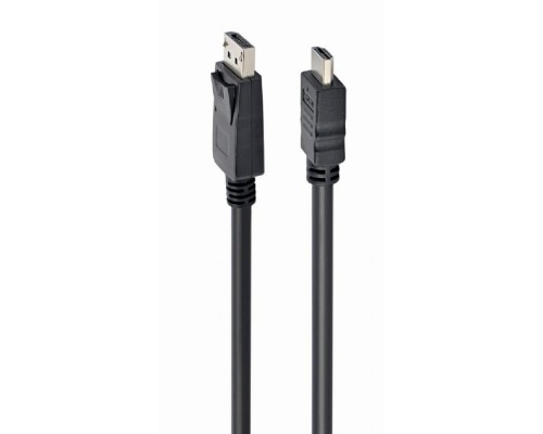 [кабели] Cablexpert Кабель DisplayPort->HDMI, 5м, 20M/19M, черный, экран, пакет (CC-DP-HDMI-5M)