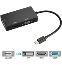 ORIENT Кабель-адаптер C310, Mini DisplayPort M -> HDMI/ DVI-I/ VGA, длина 0.2 метра, черный (30408)