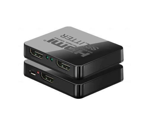 [переходник] ORIENT HDMI 4K Splitter HSP0102HL, 1->2, HDMI 1.4/3D, UHDTV 4K(3840x2160)/HDTV1080p/1080i/720p, HDCP1.2, питание от USB, пластик.корпус (30103)