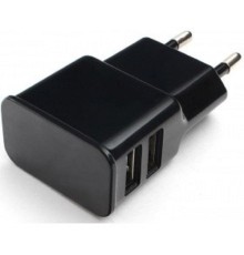 Cablexpert Адаптер питания 100/220V - 5V USB 2 порта, 2.1A, черный (MP3A-PC-12)