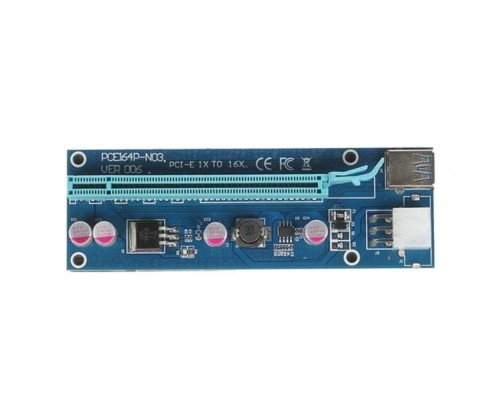 [переходник] Espada Переходник/удлинитель (Riser) PCI-Ex1 (M) -> PCI-Ex16 (F)(ver009s), с питанием, 80cm (EPCIeKit) (43370)