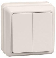 Iek EVO20-K33-10-DC ВС20-2-0-ОКм Выключатель 2кл 10А откр.уст. ОКТАВА (кремовый)