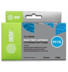 Cactus CN046AE Картридж №951XL голубой (26мл) для HP DJ Pro 8100/8600 