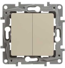 Legrand 672302 Выключатель двухклавишный - Etika - 10 A - 250 В~ - слоновая кость
