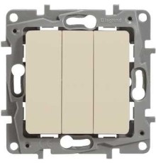Legrand 672313 Выключатель трехклавишный - Etika Plus - 10 A - 250 В~ - слоновая кость