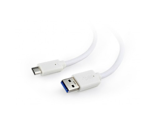 [кабели] Cablexpert Кабель USB3.0 AM/USB Type-C, 1м, белый, пакет (CCP-USB3-AMCM-1M-W)