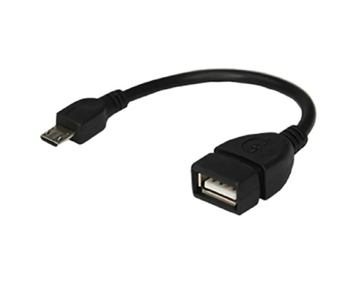 [Кабели] Rexant (18-1182) Кабель USB OTG, шт. micro USB – гн. USB-A, 2,4A, 0,15м, ПВХ, черный