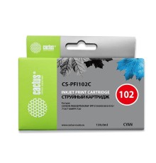 CACTUS PFI-102C Картридж струйный для Canon iPF500/iPF600/iPF700/ MFP M40/iPF765/LP17/LP24, синий (130мл)