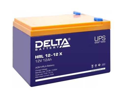 [батареи] Delta HRL 12-12 X (12Ач, 12В) свинцово- кислотный  аккумулятор
