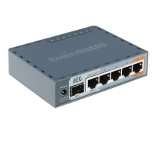 MikroTik RB760iGS Маршрутизатор 2 ядра (880 МГц), 5х 1G RJ45, SFP, USB, MicroSD, раздача PoE (HEX S)