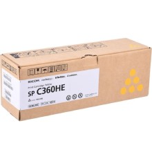 Ricoh Принт-картридж SP C360HE желтый SP C360DNw/SP C360SNw/SP C360SFNw/SP C361SFNw, (6000 страниц)(408187)