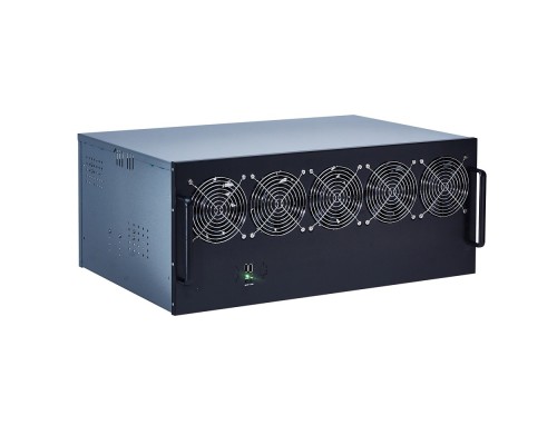 [Корпуса] Exegate EX270772RUS Корпус для майнинга Exegate Pro 13-430 <без БП, 2*USB, 5*fan 120мм, места под: 13 видеокарт, 2 БП>