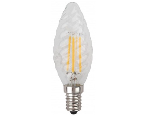 [ЭРА Светодиодные лампы] ЭРА Б0027935 Лампочка светодиодная F-LED BTW-5W-827-E14 Е14 / E14 5Вт филамент свеча витая матовая теплый белый свет 