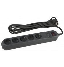 Эра Б0019036 Сетевой фильтр USF-5es-1.5m-USB-B (черный) с заземл, 3x0,75мм2, с выкл, 5гн, 1,5м {защита от короткого замыкания, от перегрузки, от импульсных помех, USB-зарядка}