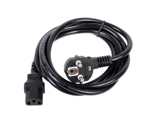[кабели] VCOM CE021-CU1.5-1.8 Кабель компьютер --> розетка 220V ( угловая Евровилка) <VDE> 3G*1.5mm2  , 1,8м
