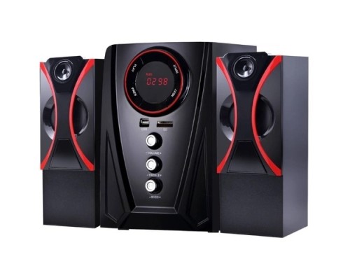 [Колонки Ginzzu] Ginzzu GM-407 2.1 с Bluetooth, выходная мощность 20Вт + 2х10Вт, аудиоплеер USB-flash, SD-card, FM-радио, пульт ДУ - 21 кнопка, стерео вход (2RCA), эквалайзер (обыч