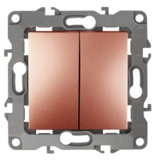 Эра Б0019289 12-1104-14 Выключатель двойной, 10АХ-250В, Эра12, медь