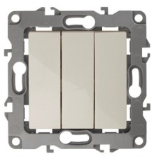 Эра Б0014670 12-1107-02 Выключатель тройной, 10АХ-250В, Эра12, слоновая кость