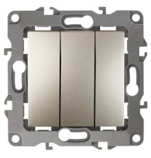 Эра Б0014672 12-1107-04 Выключатель тройной, 10АХ-250В, Эра12, шампань