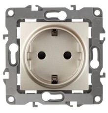 Эра Б0014690 12-2102-04 Розетка 2P+E Schuko со шторками, 16АХ-250В, Эра12, шампань