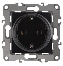 Эра Б0014692 12-2102-06 Розетка 2P+E Schuko со шторками, 16АХ-250В, Эра12, чёрный