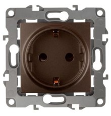 Эра Б0019324 12-2102-13 Розетка 2P+E Schuko со шторками, 16АХ-250В, Эра12, бронза