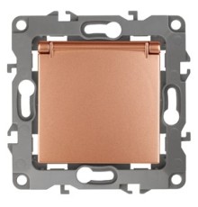 Эра Б0019329 12-2103-14 Розетка 2P+E Schuko со шторками с крышкой, 16АХ-250В, Эра12, медь