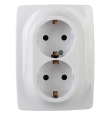 Эра Б0031228 12-2106-01 Розетка 2X2P+E Schuko, 16АХ-250В, Эра12, белый