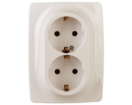 [ЭРА Розетки, выключатели] Эра Б0031229 12-2106-02 Розетка 2X2P+E Schuko, 16АХ-250В, Эра12, слоновая кость