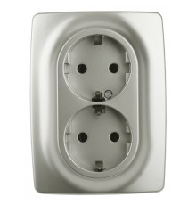 Эра Б0031237 12-2106-15 Розетка 2X2P+E Schuko, 16АХ-250В, Эра12, перламутр
