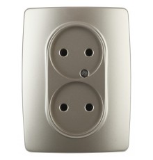 Эра Б0031241 12-2107-04 Розетка 2X2P, 16АХ-250В, Эра12, шампань