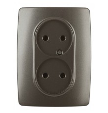 Эра Б0031245 12-2107-13 Розетка 2X2P, 16АХ-250В, Эра12, бронза