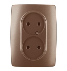 Эра Б0031246 12-2107-14 Розетка 2X2P, 16АХ-250В, Эра12, медь