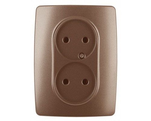 [ЭРА Розетки, выключатели] Эра Б0031246 12-2107-14 Розетка 2X2P, 16АХ-250В, Эра12, медь