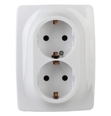 Эра Б0029238 12-2116-01 Розетка 2X2P+E Schuko, 16АХ-250В, винт, Эра12, белый