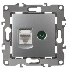 Эра Б0027443 12-3110-03 Розетка информационная RJ45+TV, Эра12, алюминий