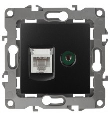 Эра Б0027445 12-3110-05 Розетка информационная RJ45+TV, Эра12, антрацит