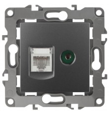 Эра Б0027447 12-3110-12 Розетка информационная RJ45+TV, Эра12, графит