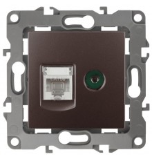Эра Б0027448 12-3110-13 Розетка информационная RJ45+TV, Эра12, бронза