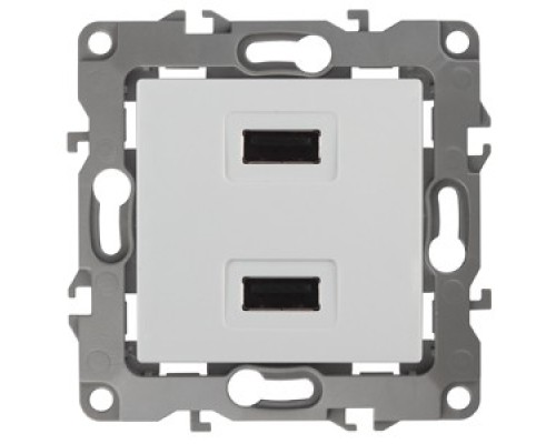 [ЭРА Розетки, выключатели] Эра Б0027491 12-4110-01 Устройство зарядное USB, 5В-2100мА, Эра12, белый