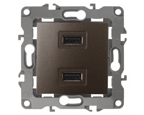 [ЭРА Розетки, выключатели] Эра Б0027498 12-4110-13 Устройство зарядное USB, 5В-2100мА, Эра12, бронза
