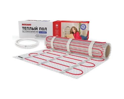 [Rexant Теплый пол и терморегуляторы] Rexant 51-0526-2 Тёплый пол (нагревательный мат) Classic RNX-14,0-2100 (площадь 14,0 м2 (0,5 х 28,0 м)), 2100 Вт, двухжильный с экраном