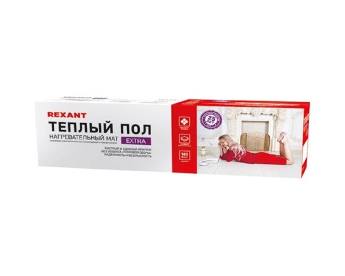 [Rexant Теплый пол и терморегуляторы] Rexant 51-0505 Теплый пол (нагревательный МАТ) Extra, площадь 2,5 м2 (0,5 х 5,0 метров), 400Вт, (двух жильный)  
