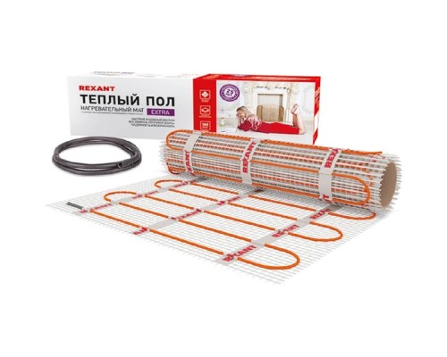 [Rexant Теплый пол и терморегуляторы] Rexant 51-0507 Теплый пол (нагревательный МАТ) Extra, площадь 3,5 м2 (0,5 х 7,0 метров), 560Вт, (двух жильный)  