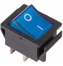 Rexant 36-2331 Выключатель клавишный 250V 16А (4с) ON-OFF синий  с подсветкой  (10 шт)