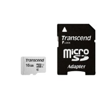 Micro SecureDigital 16Gb Transcend  TS16GUSD300S-A {MicroSDHC Class 10 UHS-I, SD adapter}